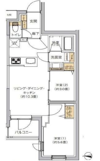 リビオメゾン湯島　305号室　間取り