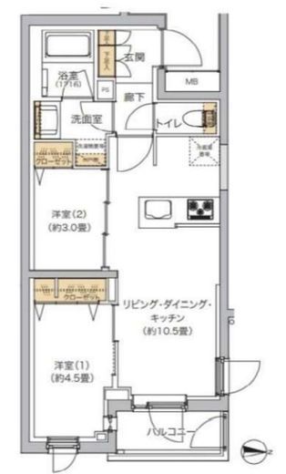 リビオメゾン湯島　404号室　間取り