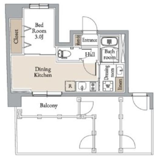 グランカーサ住吉Ⅲ　701号室　間取り