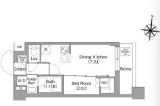 コンフォリア・リヴ大崎　206号室　間取り