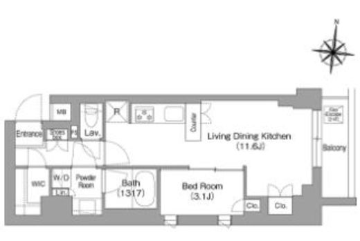 コンフォリア・リヴ大崎　501号室　間取り