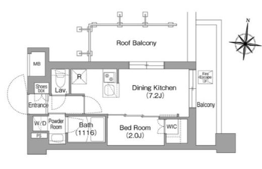 コンフォリア・リヴ大崎　506号室　間取り