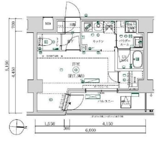MAXIV武蔵新城TRE　605号室　間取り