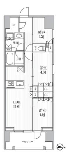 シーズンフラッツ押上フィオーレ　202号室　間取り