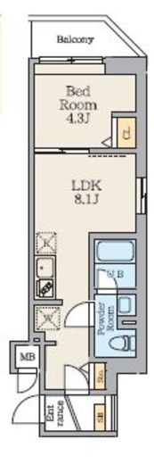 Alivis篠崎　403号室　間取り