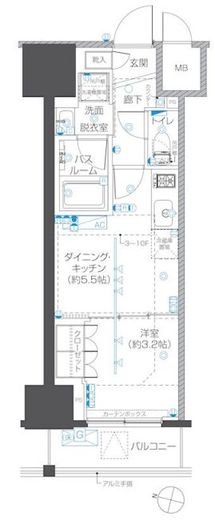 ZOOM本郷　704号室　間取り