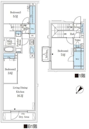 CREATIF学芸大学　101号室　間取り