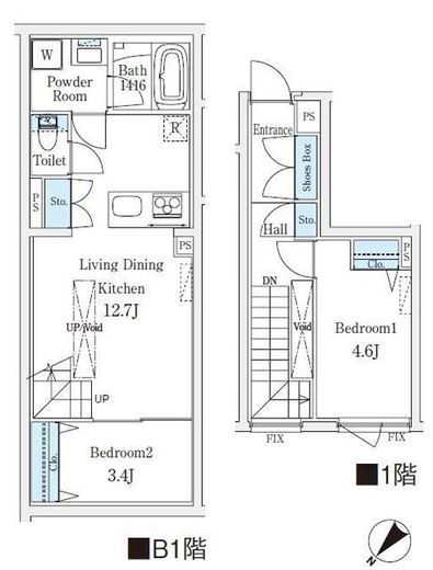 CREATIF学芸大学　102号室　間取り
