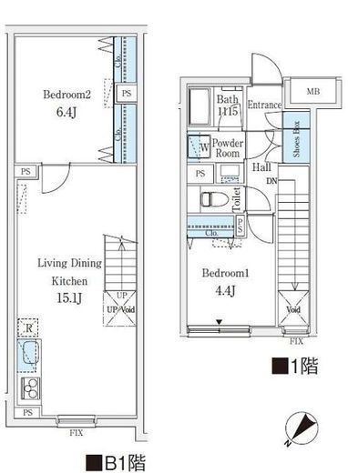 CREATIF学芸大学　104号室　間取り