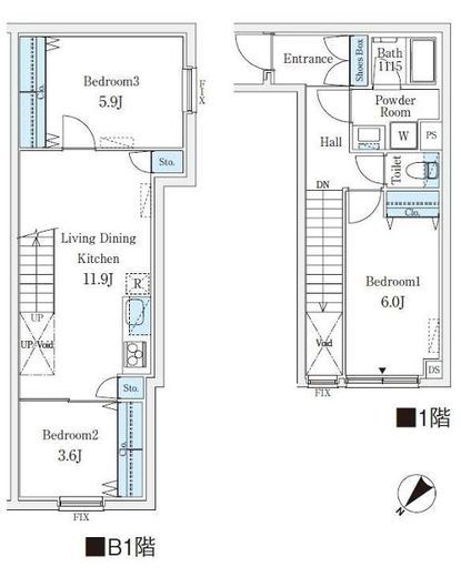 CREATIF学芸大学　106号室　間取り