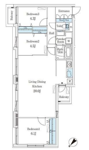 CREATIF学芸大学　301号室　間取り