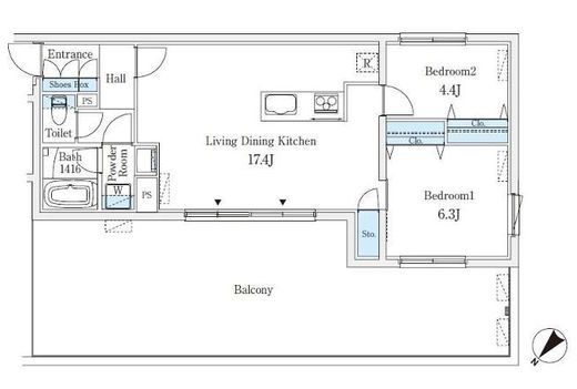 CREATIF学芸大学　402号室　間取り