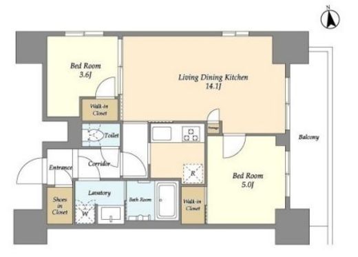リビオメゾン浅草雷門　1301号室　間取り