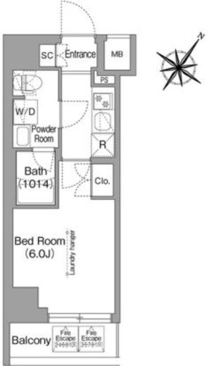 コンフォリア・リヴ横浜阪東橋　1021号室　間取り