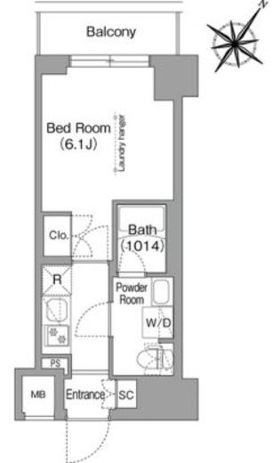 コンフォリア・リヴ横浜阪東橋　1102号室　間取り