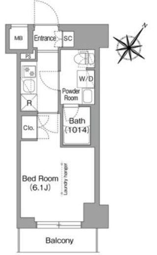 コンフォリア・リヴ横浜阪東橋　1120号室　間取り