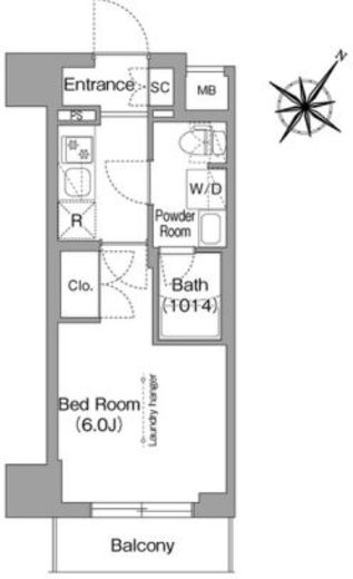 コンフォリア・リヴ横浜阪東橋　415号室　間取り