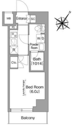 コンフォリア・リヴ横浜阪東橋　516号室　間取り