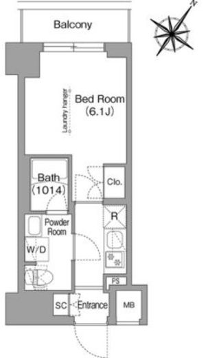 コンフォリア・リヴ横浜阪東橋　703号室　間取り