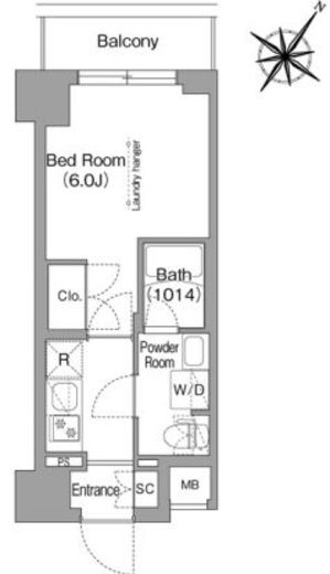 コンフォリア・リヴ横浜阪東橋　712号室　間取り