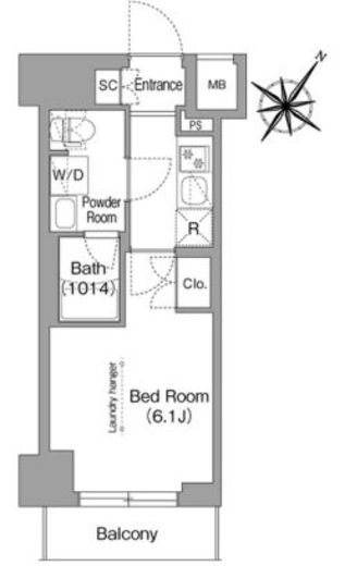 コンフォリア・リヴ横浜阪東橋　717号室　間取り
