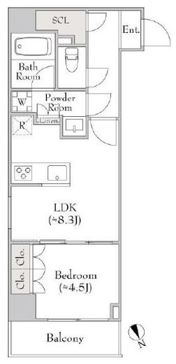 ルミーク関内Ⅱ　405号室　間取り