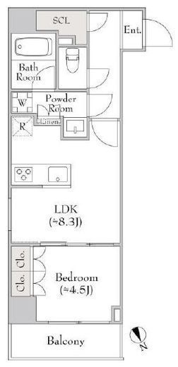 ルミーク関内Ⅱ　705号室　間取り
