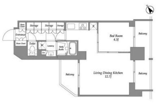 シーズンフラッツ大森西　1405号室　間取り
