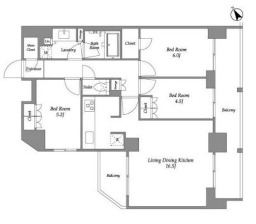 シーズンフラッツ大森西　1504号室　間取り