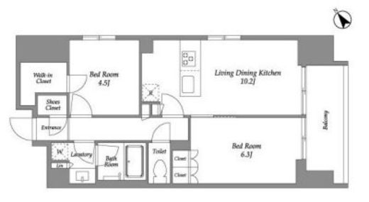 シーズンフラッツ大森西　403号室　間取り