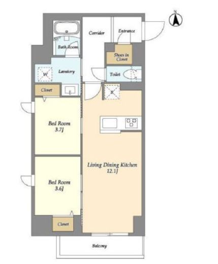 ドゥーエ尾久　303号室　間取り