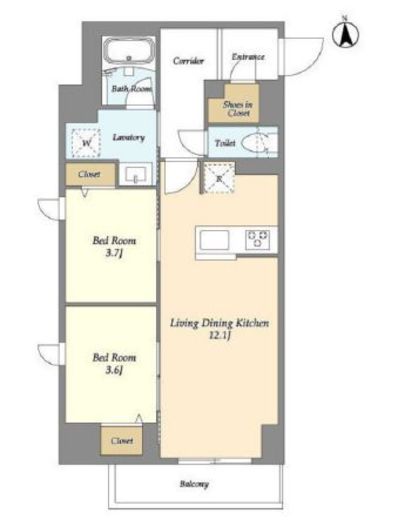 ドゥーエ尾久　306号室　間取り