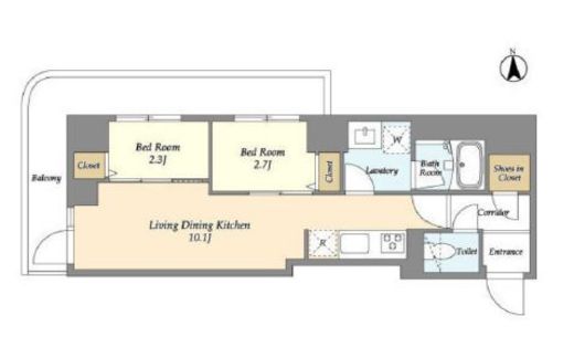 ドゥーエ尾久　601号室　間取り