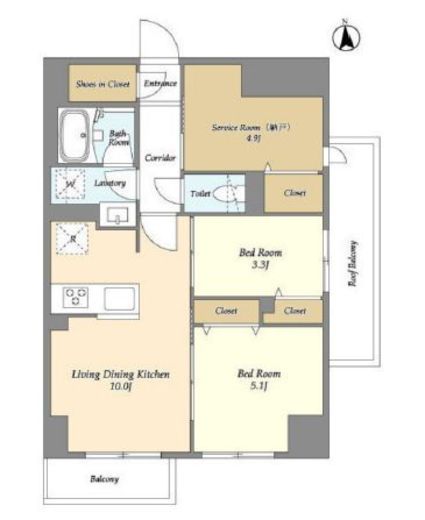 ドゥーエ尾久　801号室　間取り