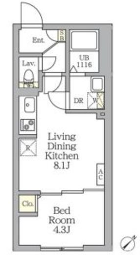 Aglaia新宿横寺町　401号室　間取り