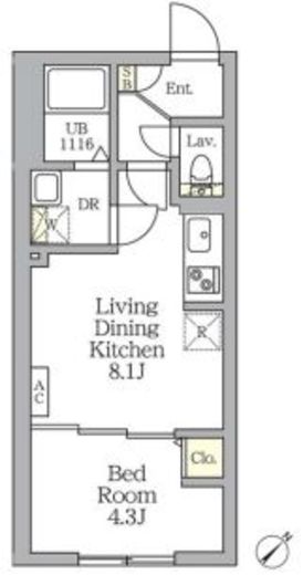 Aglaia新宿横寺町　406号室　間取り