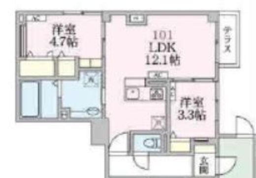 アローマ王子本町　101号室　間取り