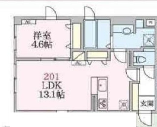 アローマ王子本町　201号室　間取り