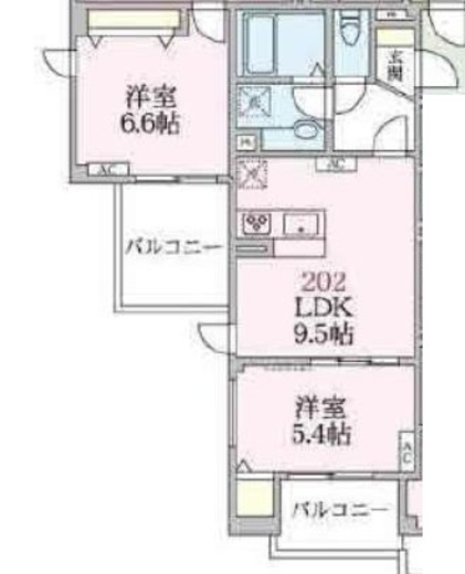 アローマ王子本町　202号室　間取り