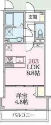 アローマ王子本町　203号室　間取り