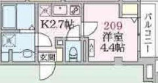 アローマ王子本町　209号室　間取り