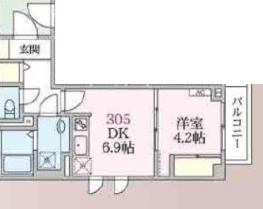 アローマ王子本町　305号室　間取り