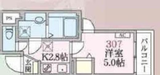 アローマ王子本町　307号室　間取り