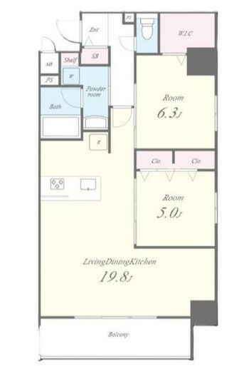 グラン クレイエル 両国　801号室　間取り