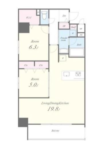 グラン クレイエル 両国　804号室　間取り