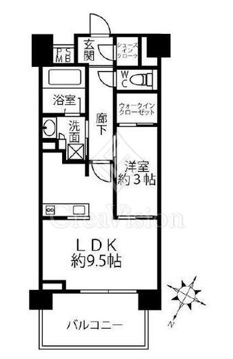 クリオラベルヴィ横濱サウス　1004号室　間取り
