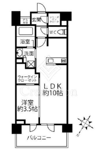 クリオラベルヴィ横濱サウス　602号室　間取り