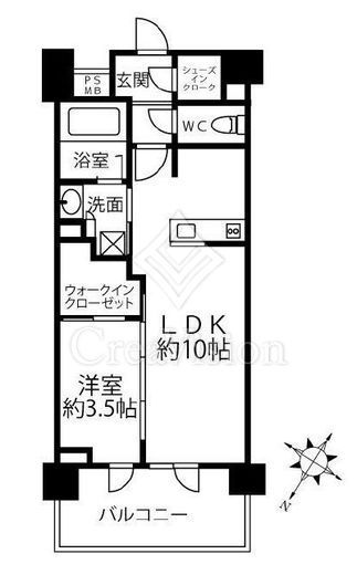 クリオラベルヴィ横濱サウス　802号室　間取り