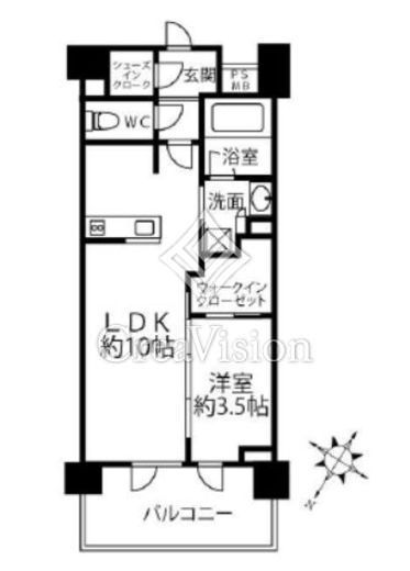 クリオラベルヴィ横濱サウス　803号室　間取り