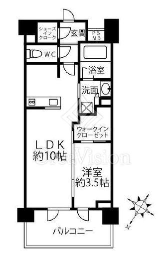 クリオラベルヴィ横濱サウス　803号室　間取り